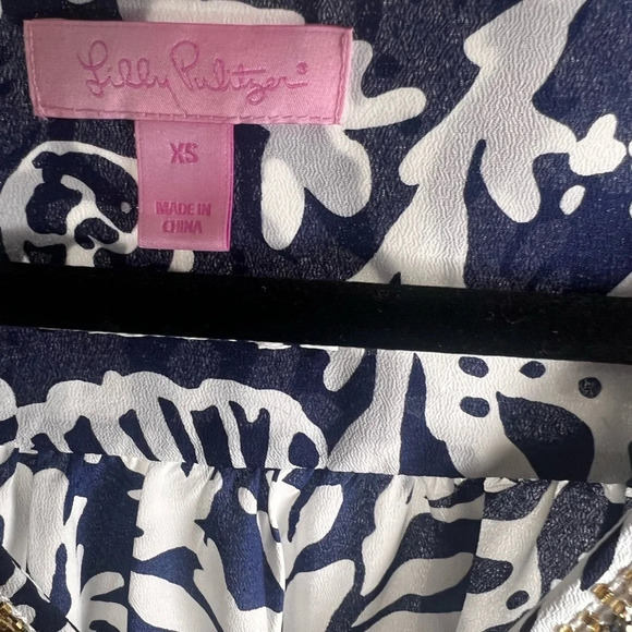 Lilly Pulitzer “Wilda” Silk Caftan Dress XS | Beaded Neckline | Coastal Glam - Picture 5 of 5